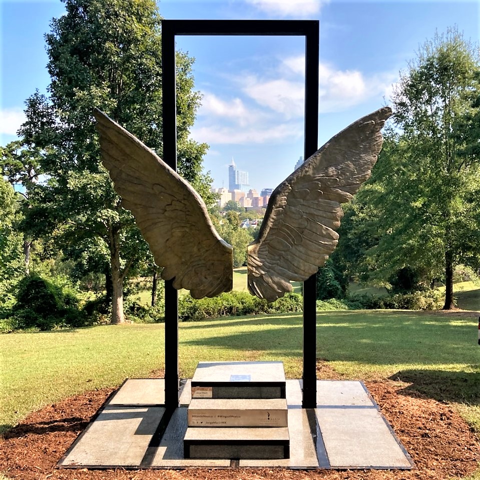 Wings of Mexico - Alas de Mexico statue in Dorothea Dix Park