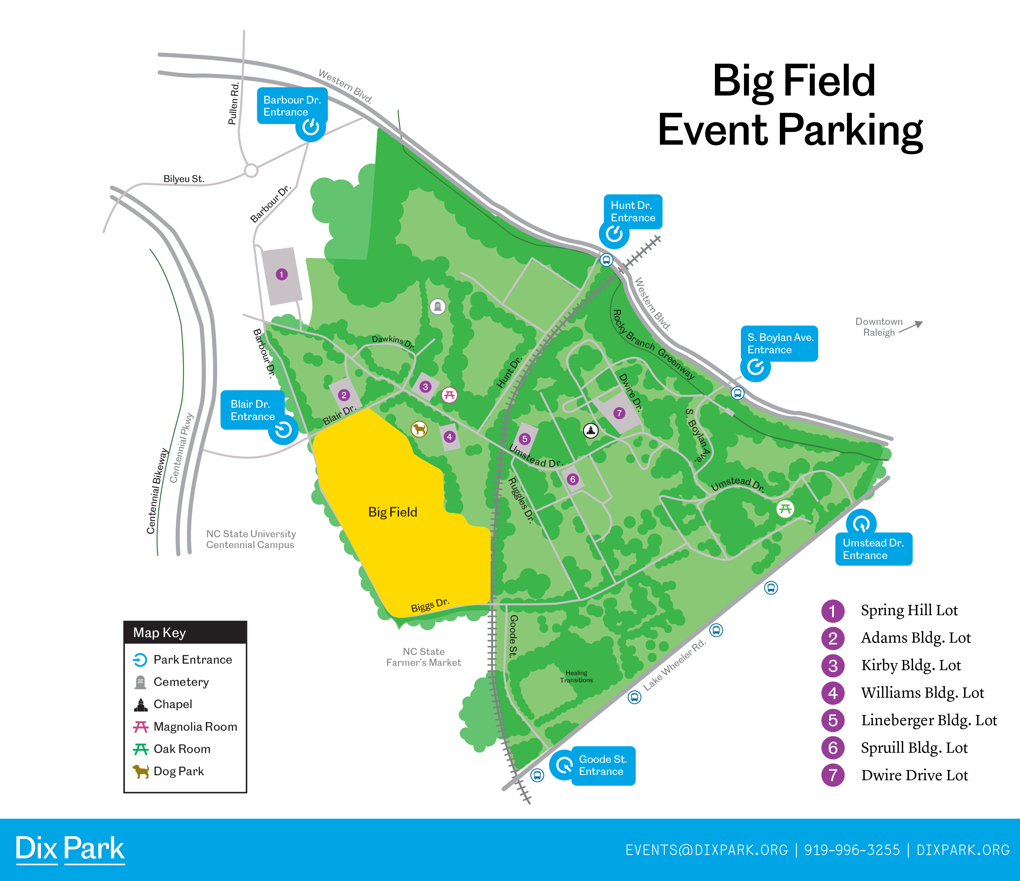 Big Field Parking Map