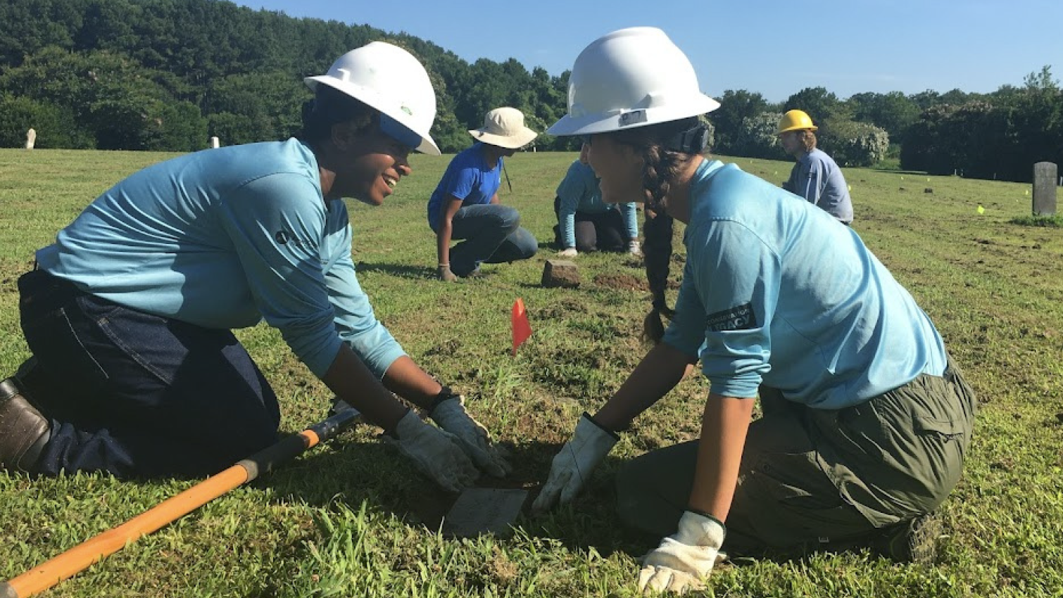 CCNC Youth Conservation Corps at Dix Park cemetery restoration 2021