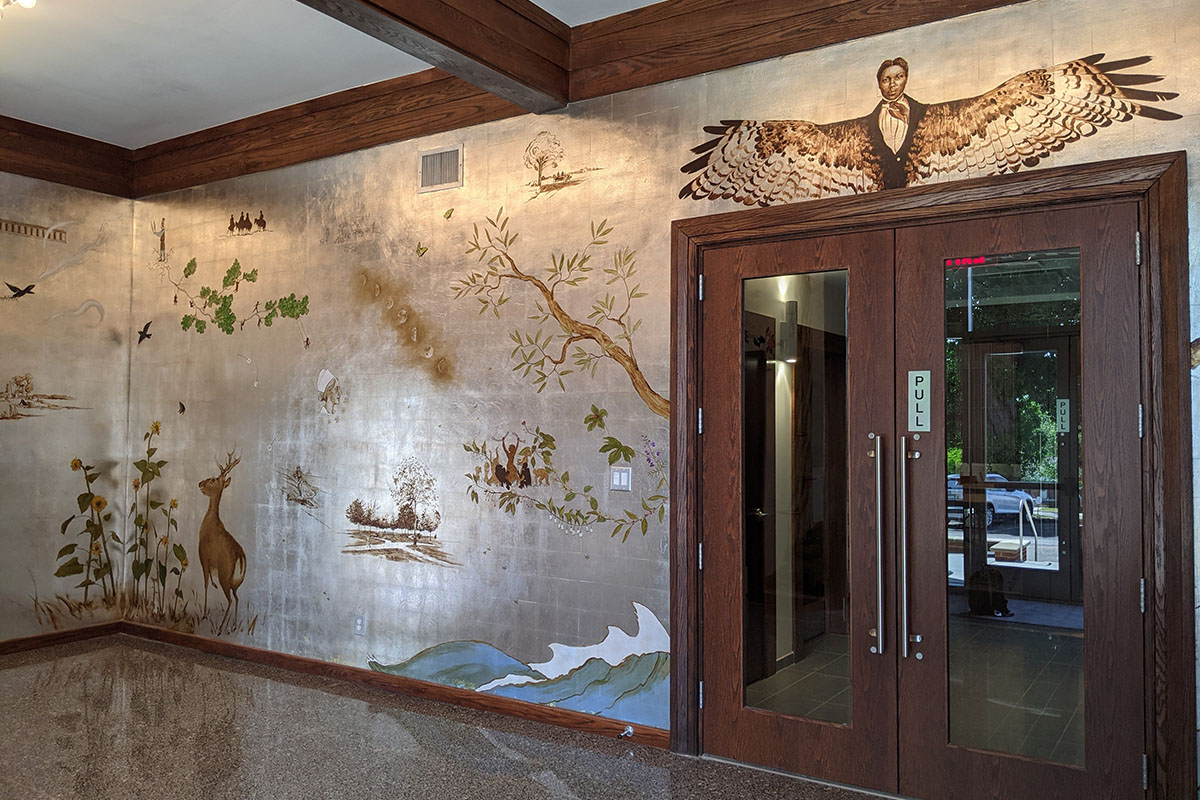 Mural painting in the lobby of the chapel