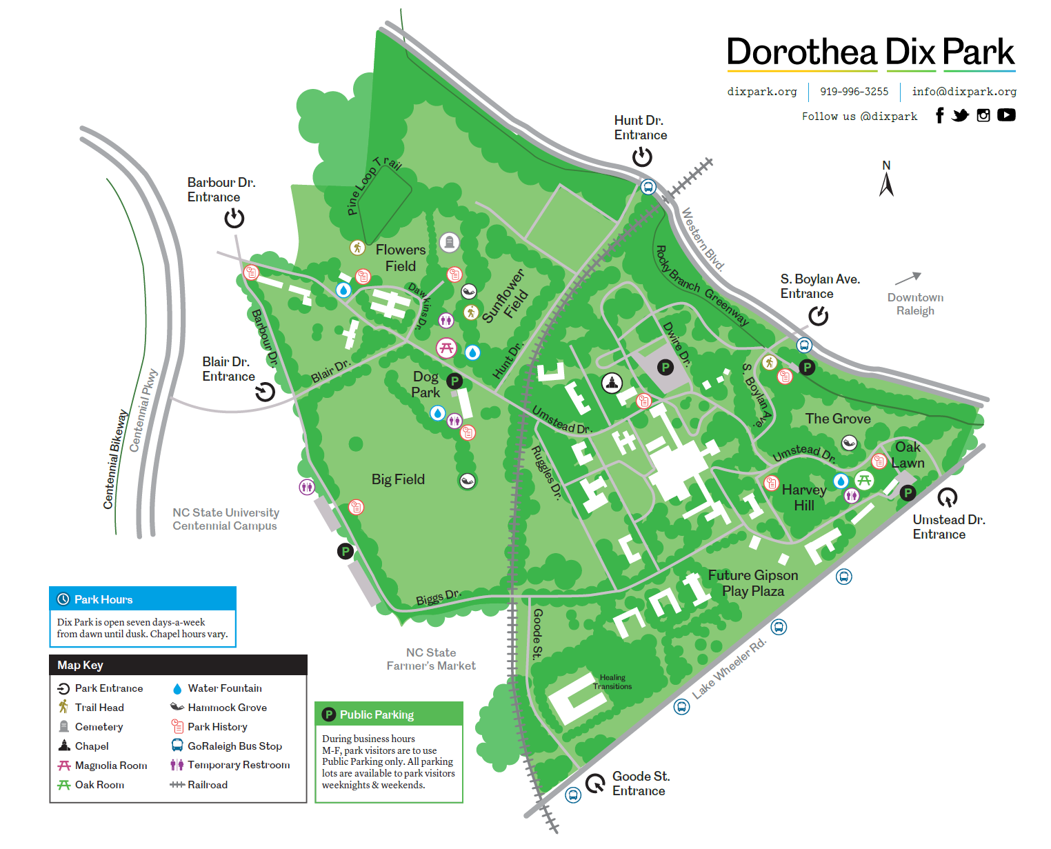 Dix Park Visitor Map - Updated March 2022