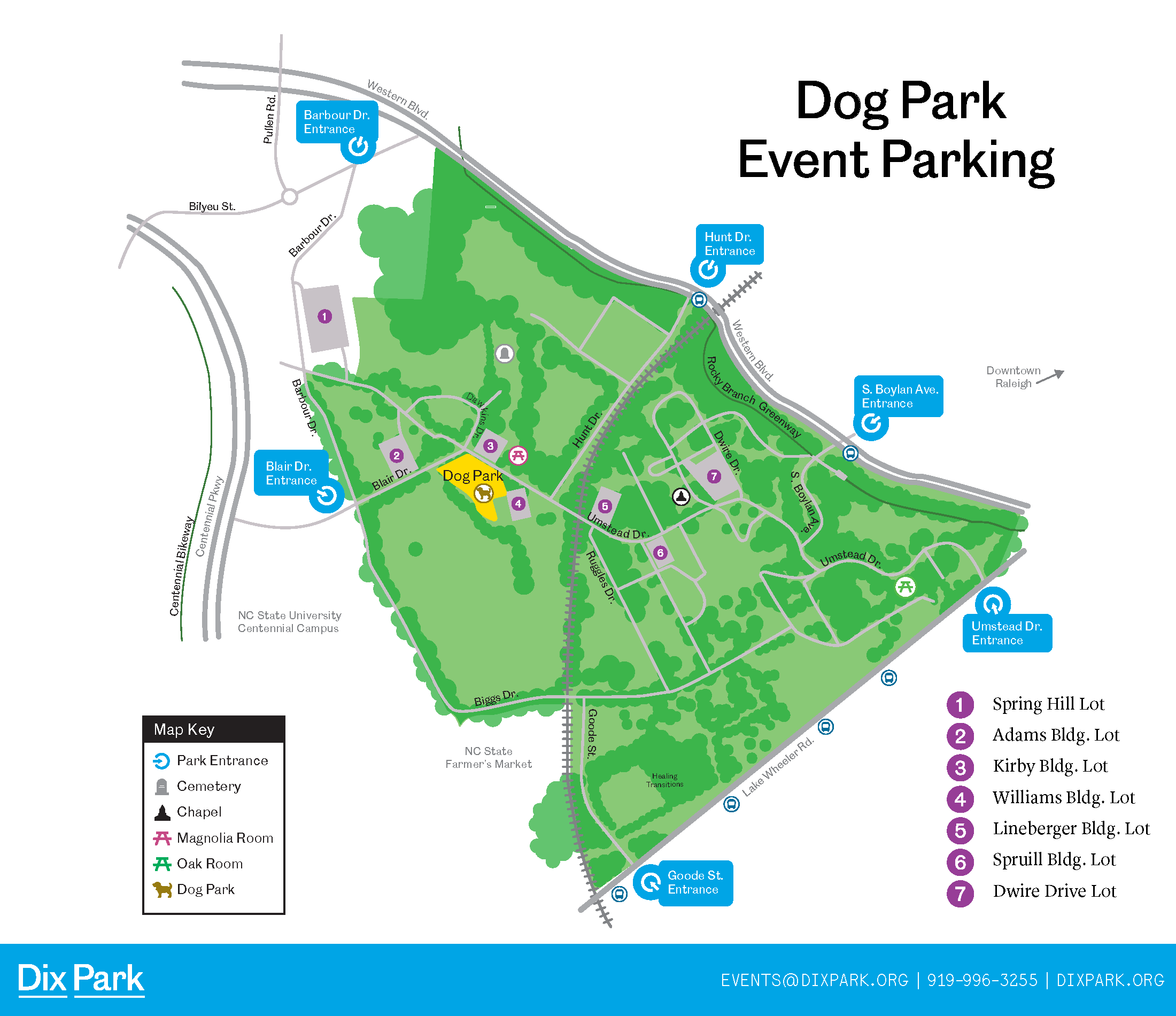 Dog Park Event Parking Map