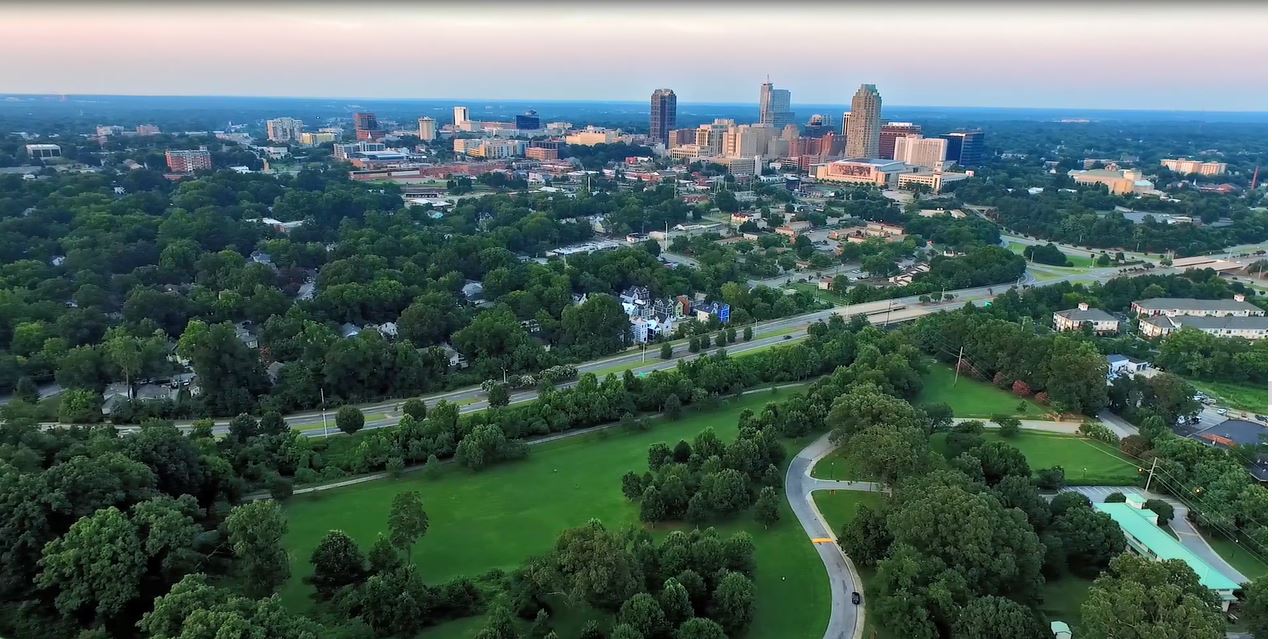 drone image of the park