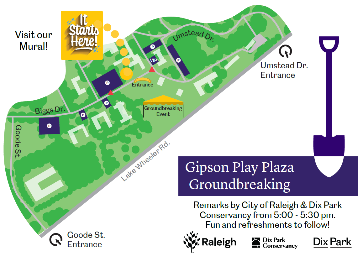 Gipson Play Plaza Groundbreaking Parking Map
