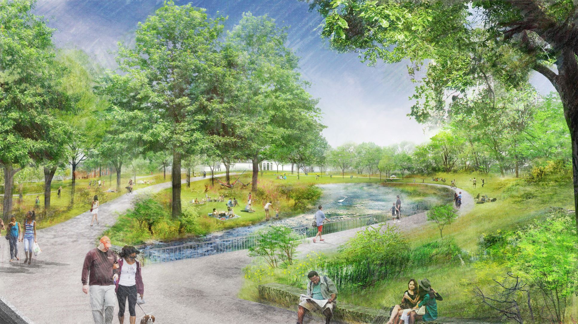 Rock Branch 'Creek' rendering from Dix Park's Master Plan