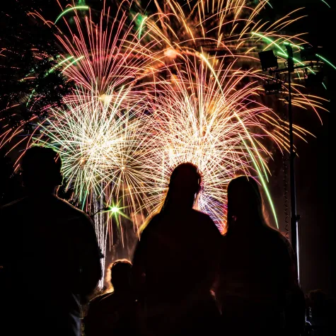 People watching the Raleigh 4th of July Fireworks at Dix Park 2022