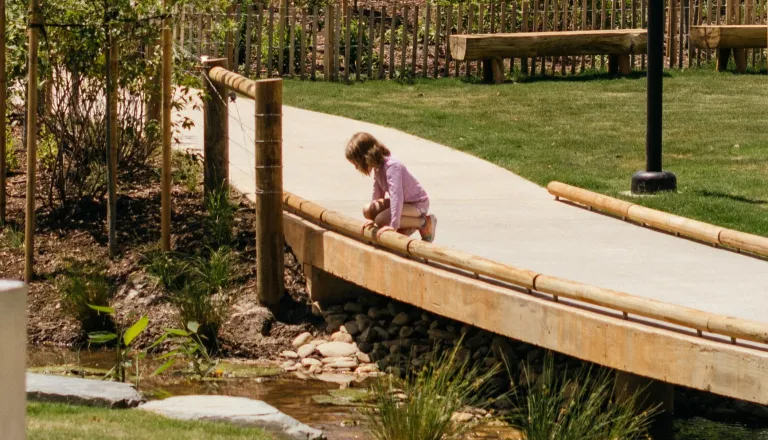 Gipson Play Plaza stormwater stream
