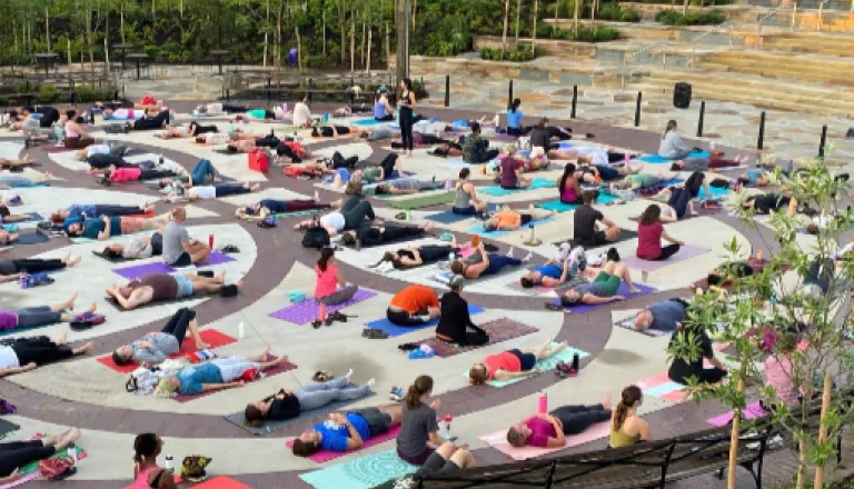 Yoga in Fountain Plaza Summer 2025