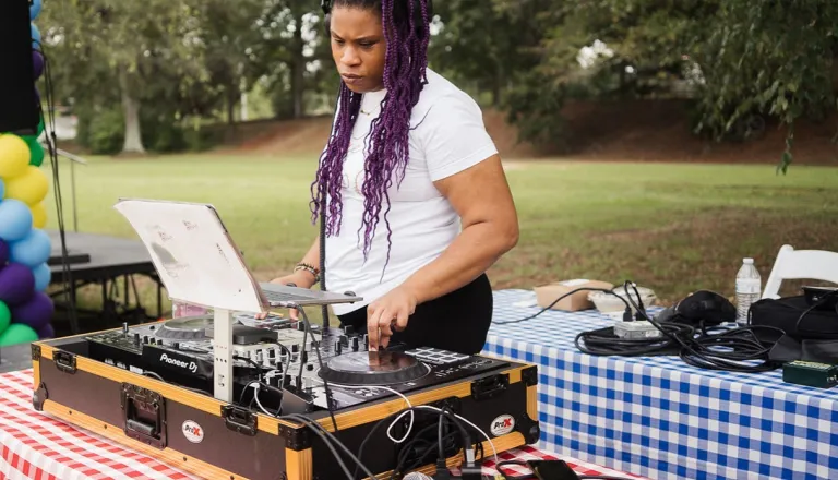 DJ playing at Dix Park