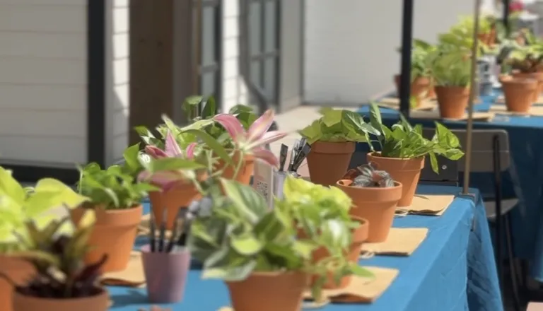 plants on a table