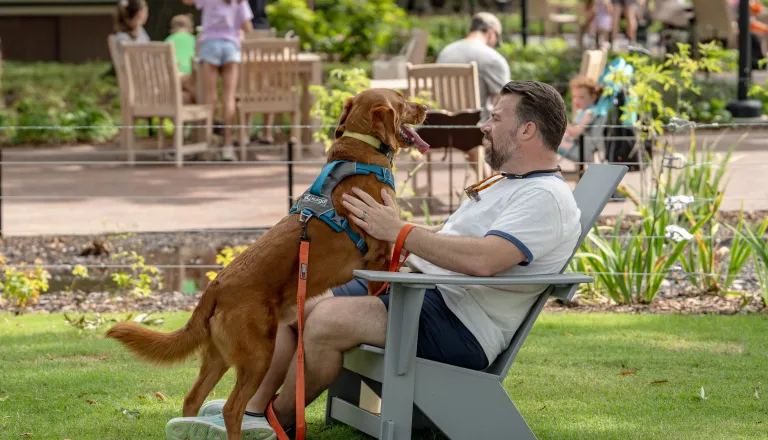 man and a dog