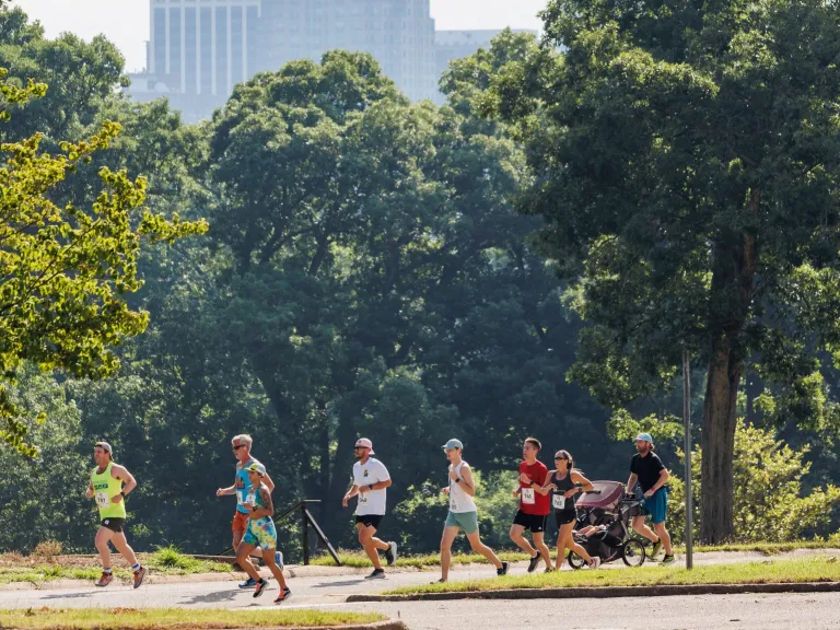 Runners at Dix Park during 2022 Run For Love