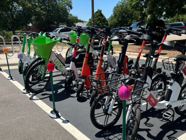 2026 Scooter and bike share parking corral at Dix Park
